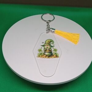 Leprechaun Charm Key Holder with Yellow Tassel